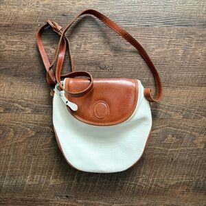 UNISA vintage 80s two tone leather saddle bag crossbody purse boho equestrian
